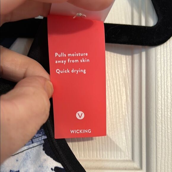 LIVI 18 20 NWT No-Wire Sports Bra Abstract Blue Black Comfot Yoga Low Impact - Picture 7 of 14